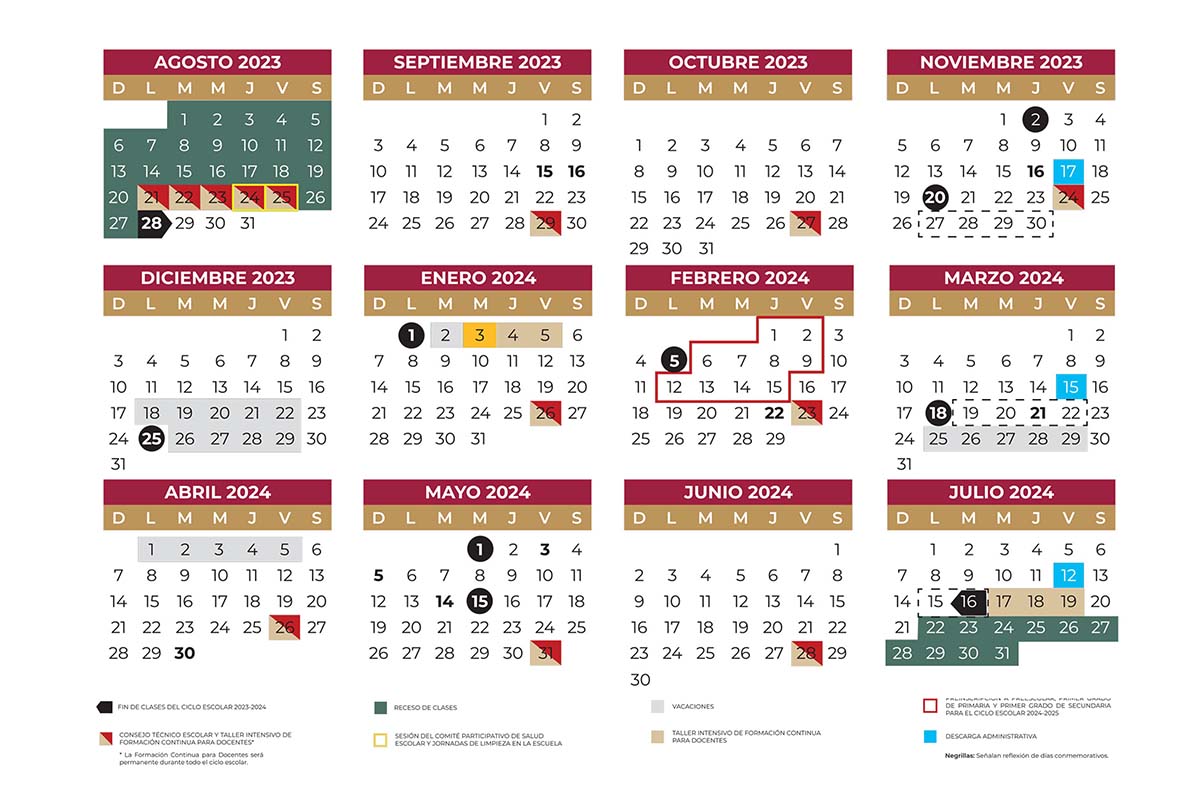 SEP: Calendario Escolar 2023-2024 ≫ ¡Descarga aquí el PDF!