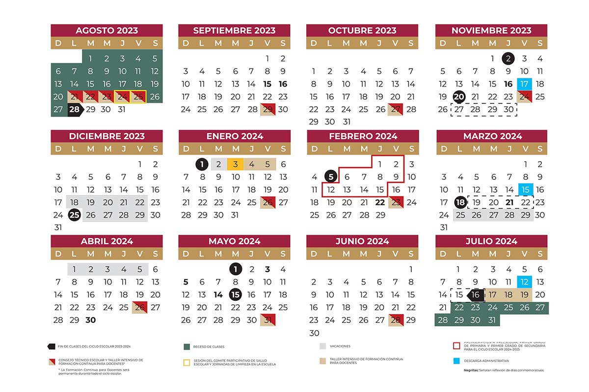 SEP: Calendario Escolar 2023-2025 ≫ ¡Descarga aquí el PDF!